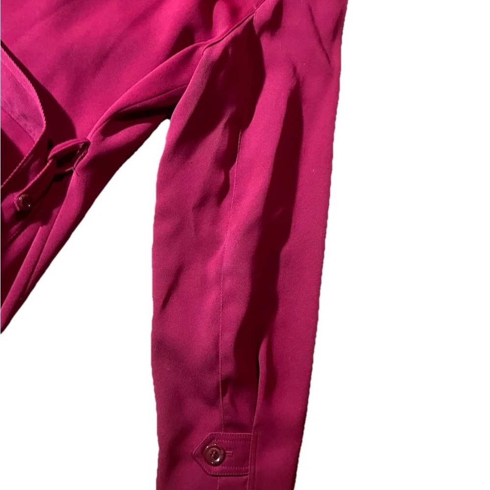 Gallery Womens Trench Coat Cotton Blend Red Size L - Picture 8 of 16